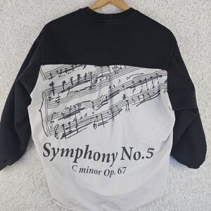 Zara Beethoven Sweatshirt Women's Medium Symphony No 5 C Minor Op 67 Music Notes